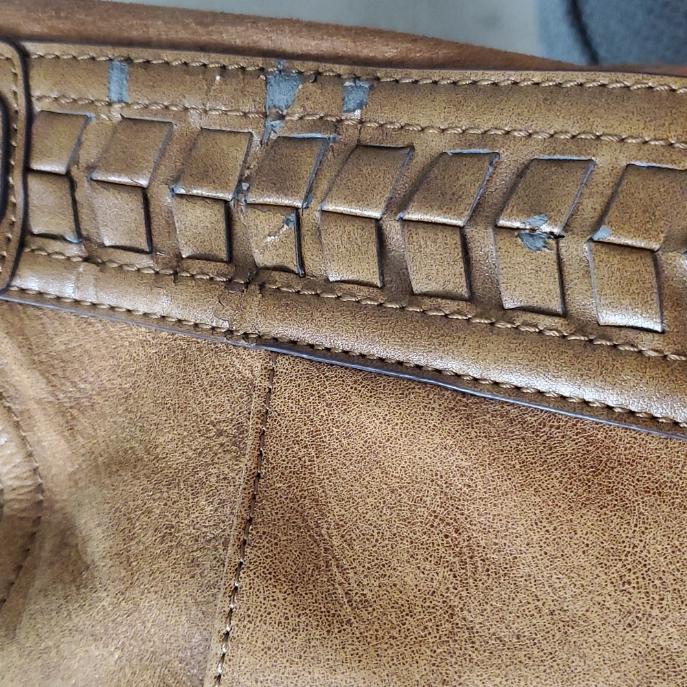 Tignanello Leather Satchel Handbag Cognac Color - Picture 16 of 17
